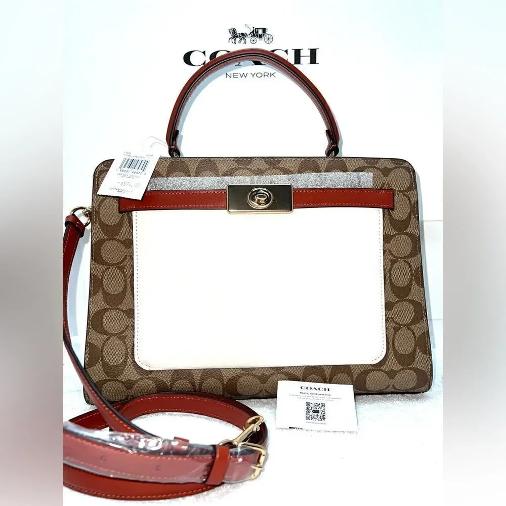 🔥🎁NWT! Coach Lane Carryall Satchel Handbag in Colorblock Msrp:$498.00
